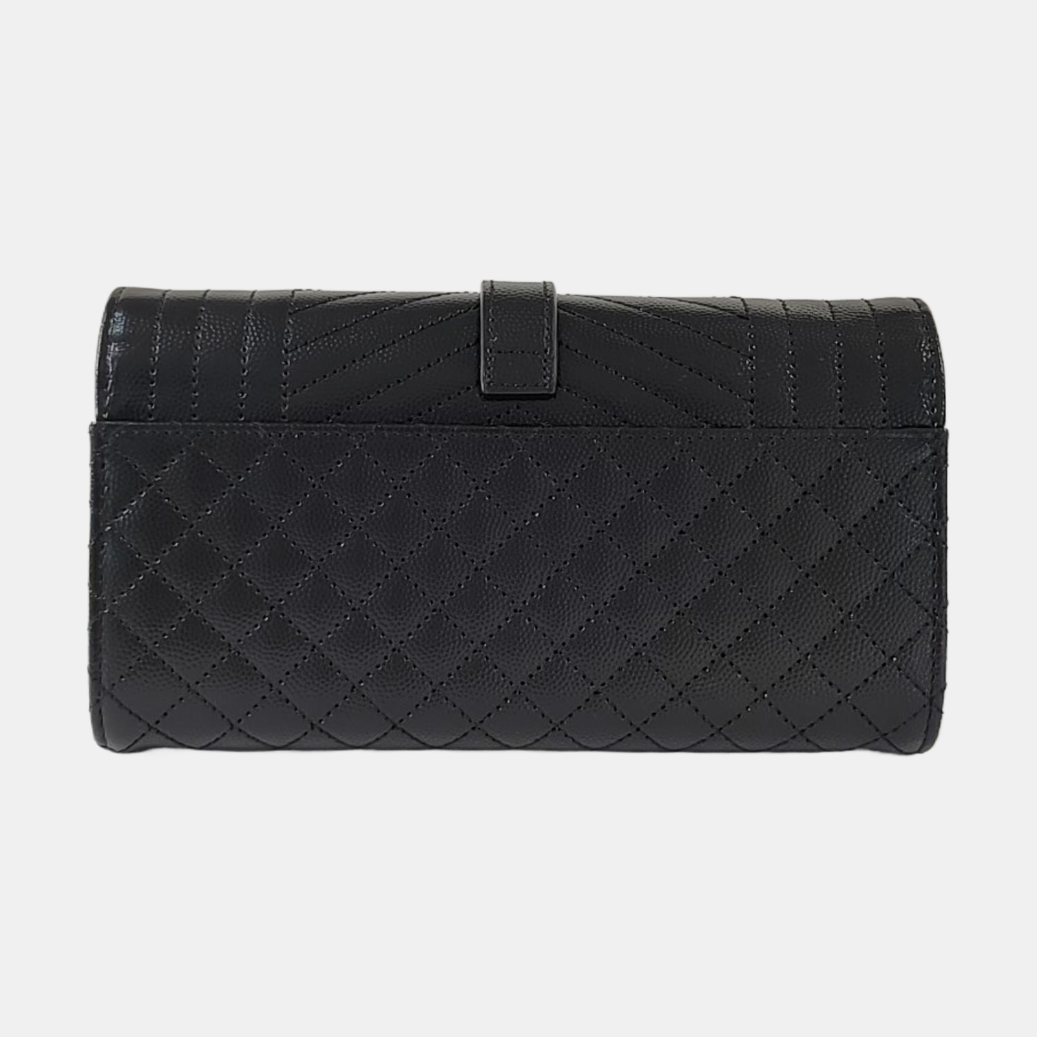 Chevron Calfskin Wallet Large Black