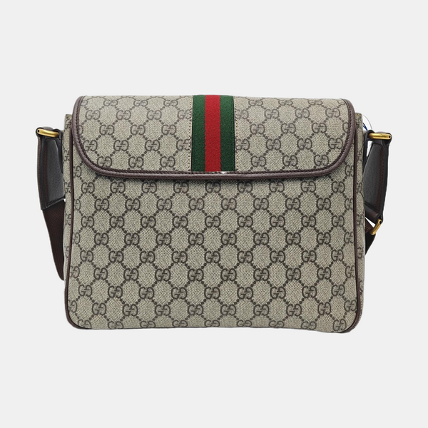 Ophidia Small Monogram Coated Canvas Beige
