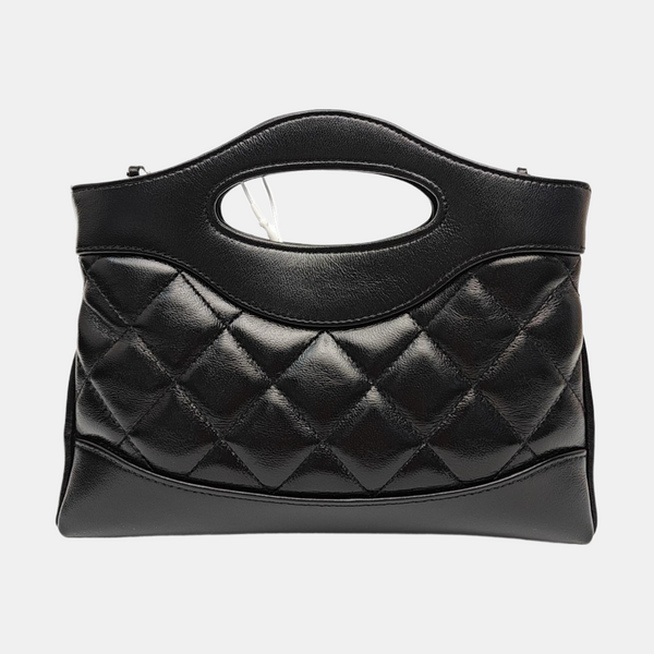 CHANEL 31 Quilted Waxed Cafskin Black