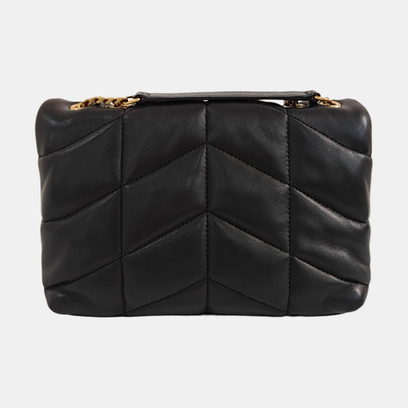 PUFFER Mini Chevron Lambskin Black