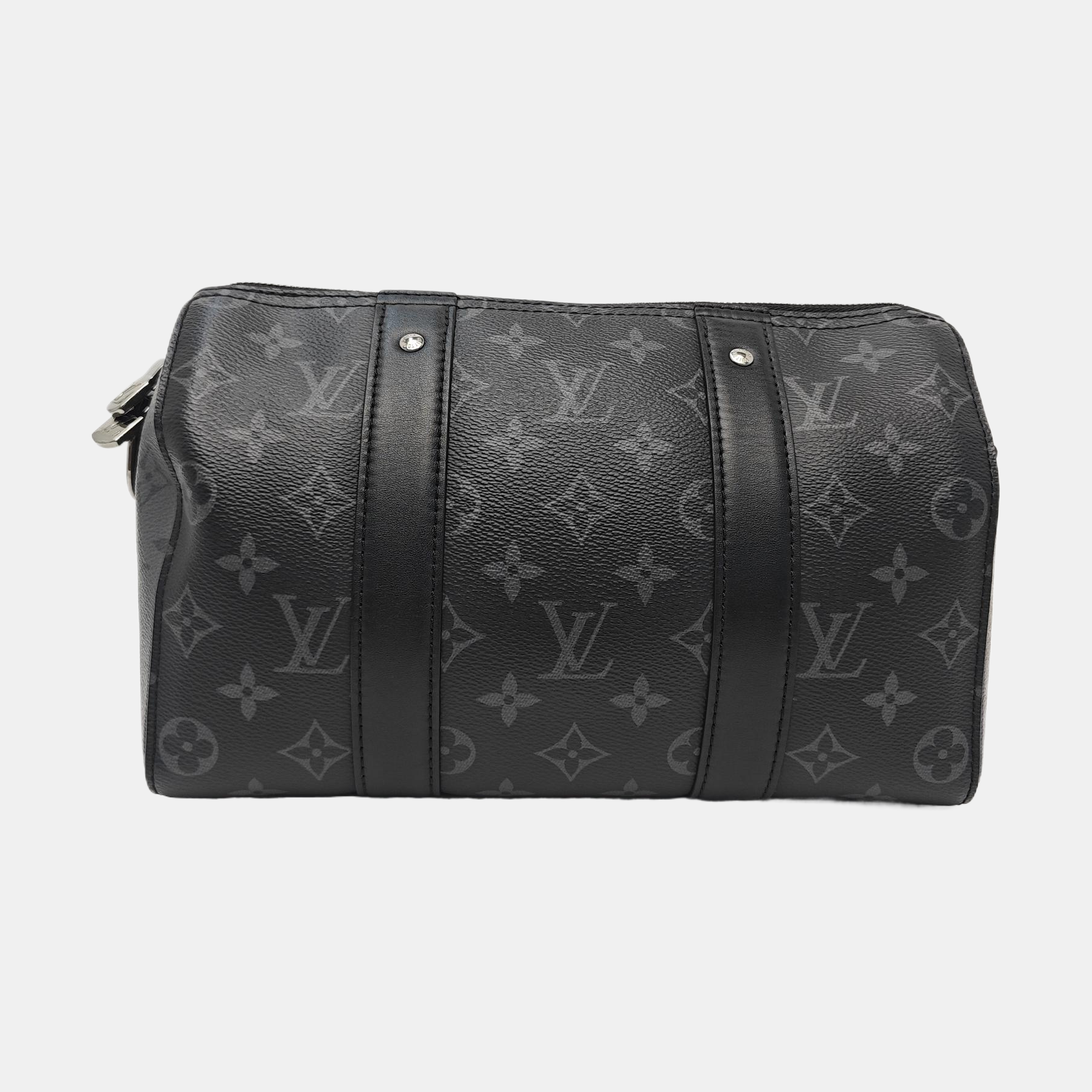 KEEPALL 25 Monogram Coated Canvas Black