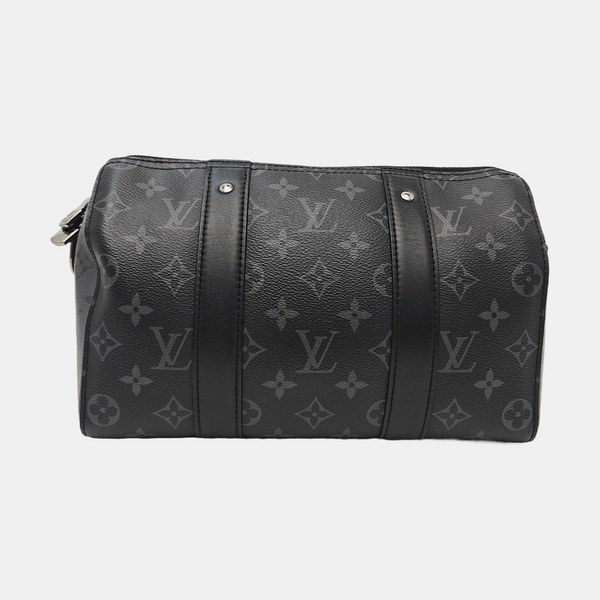 KEEPALL 25 Monogram Coated Canvas Black