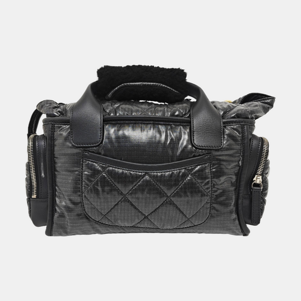 Quilted Nylon Shoulder Bag Gray