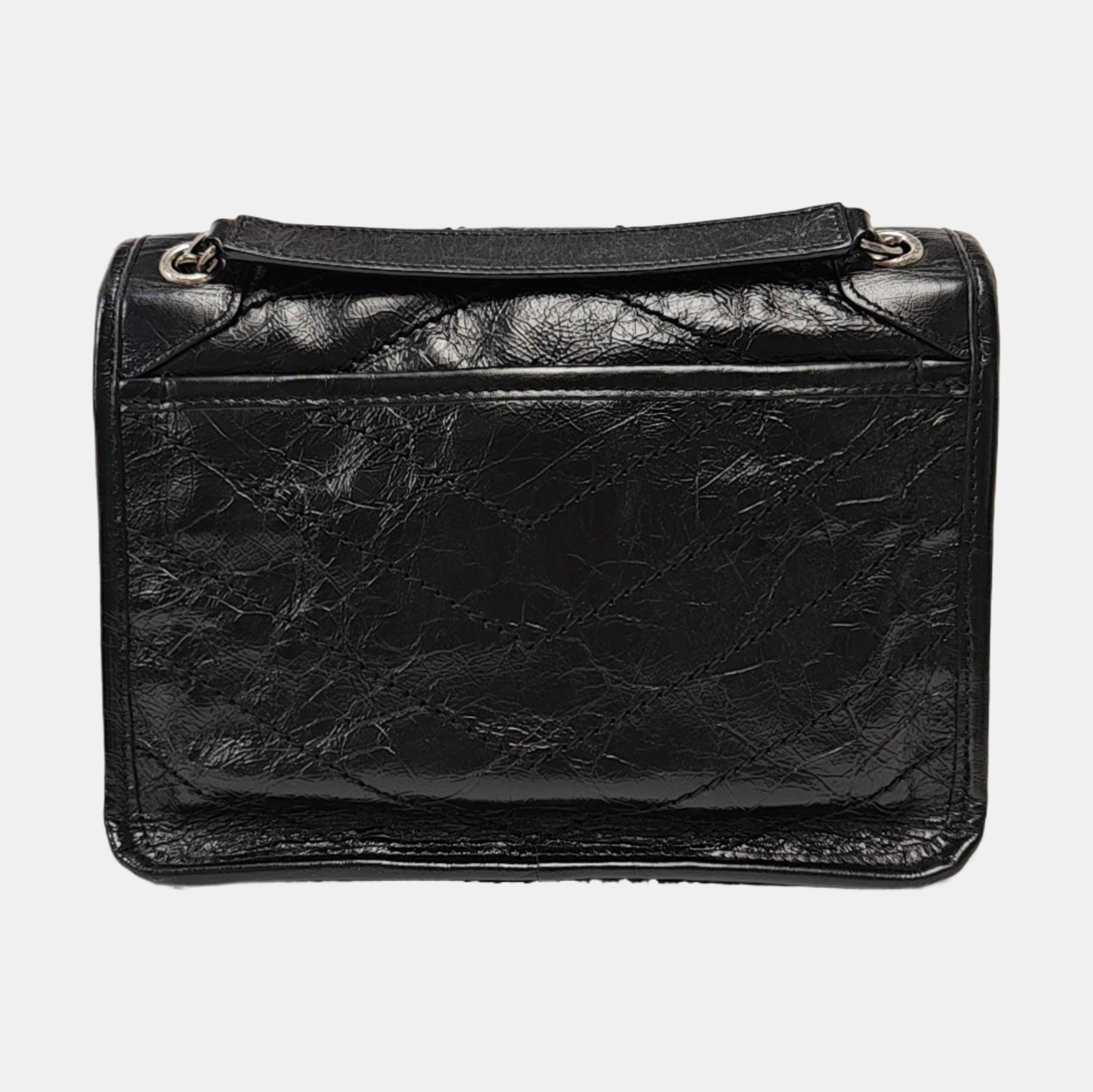 NIKI Small Chevron Calfskin Black