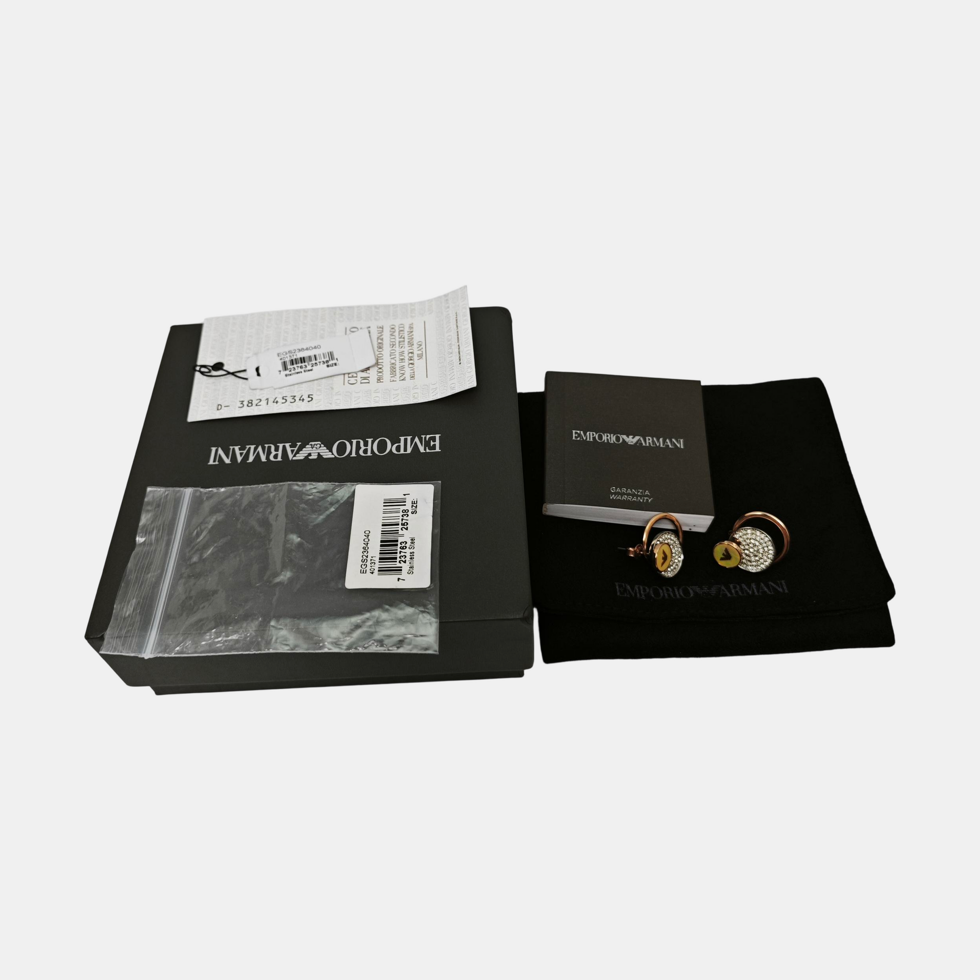 Pendientes de metal plateado con cristales sintéticos y perlas de imitación