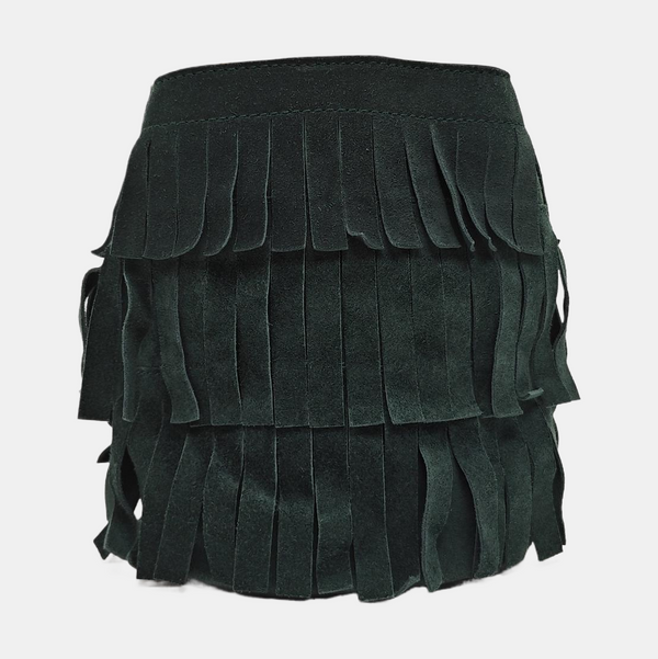 Suede Fringe Mini Suede Green