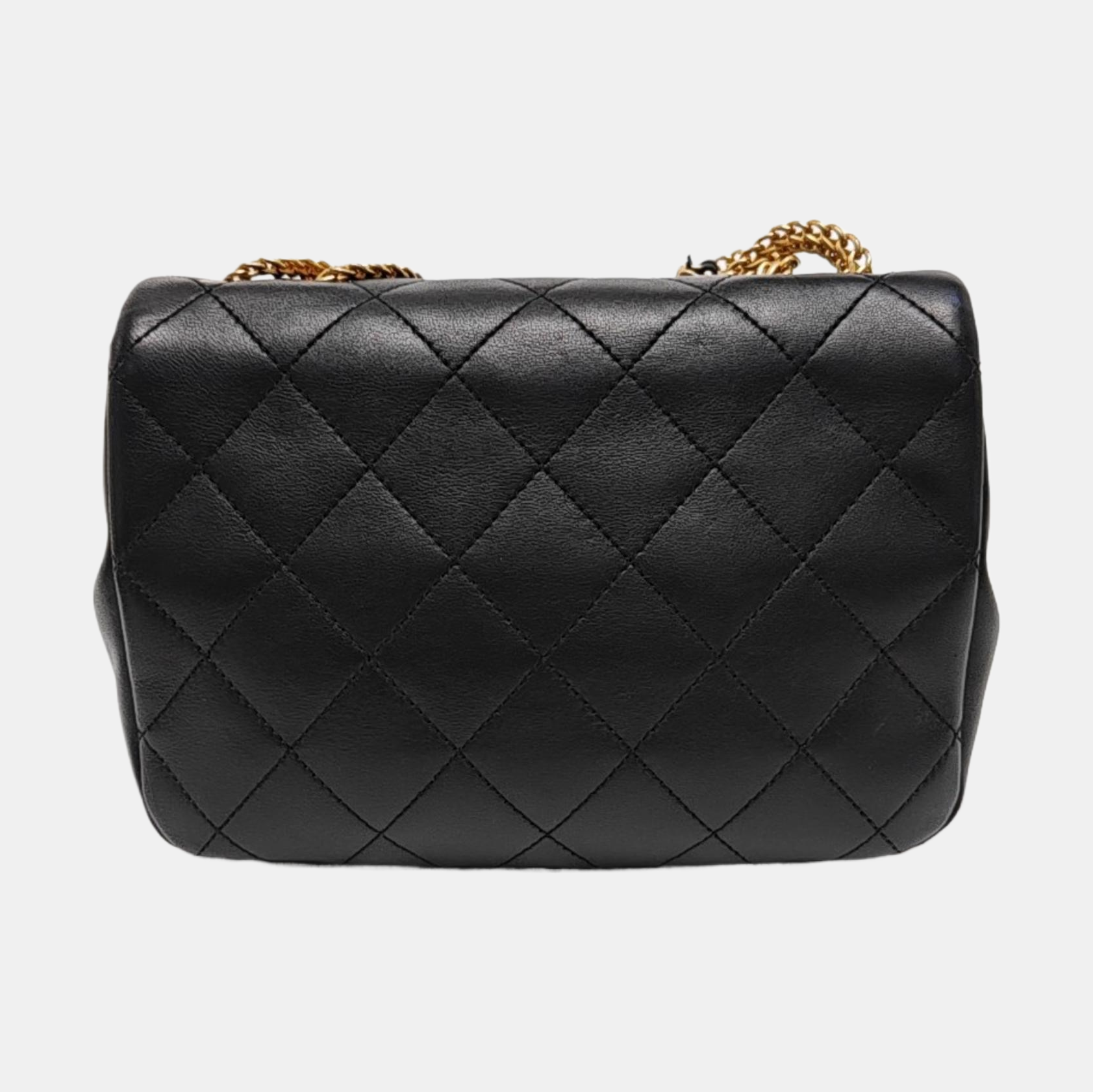 Quilted Lambskin Shoulder Bag Black