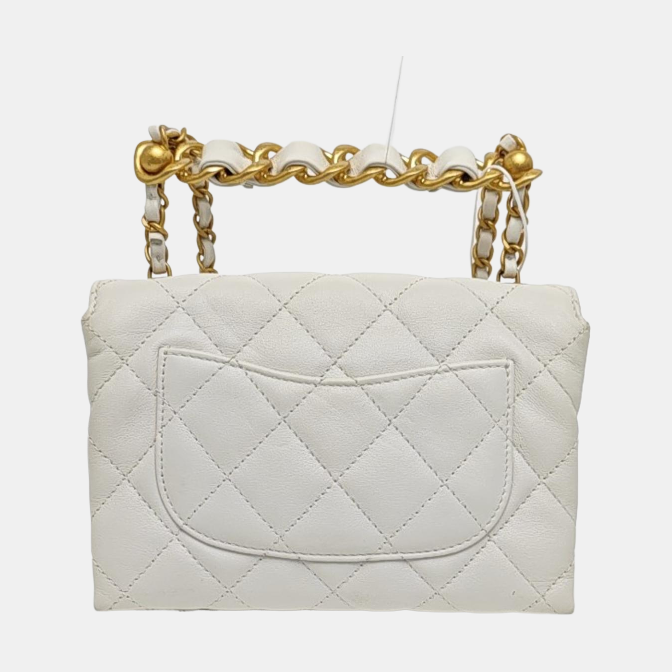 Quilted Lambskin Shoulder Bag White