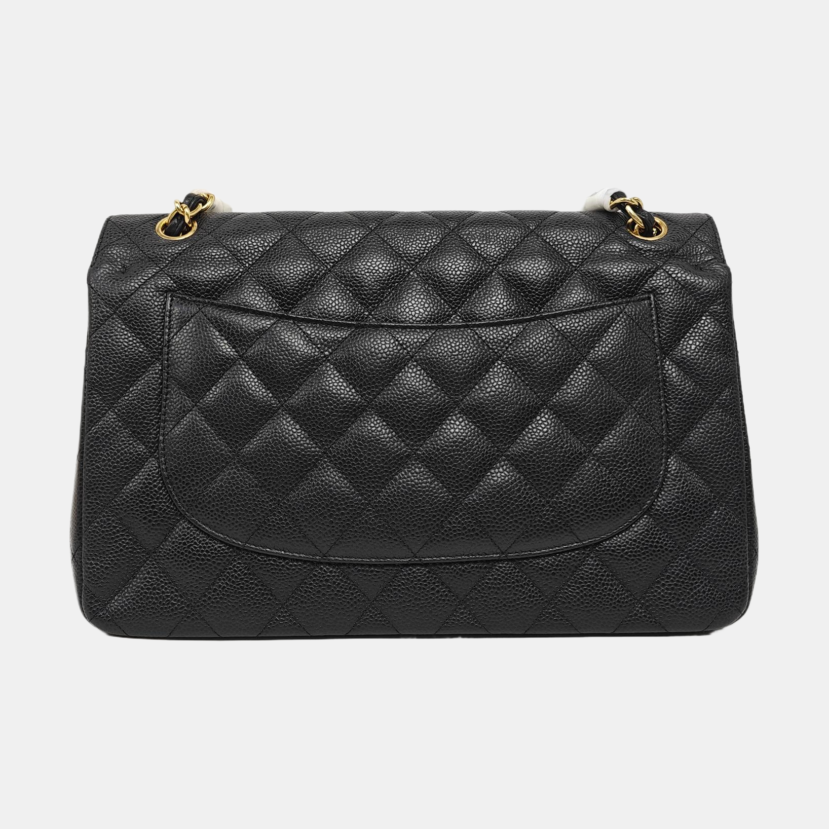 CLASSIC FLAP Jumbo Quilted Grained Calfskin Black