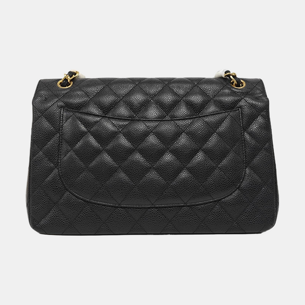 CLASSIC FLAP Jumbo Quilted Grained Calfskin Black