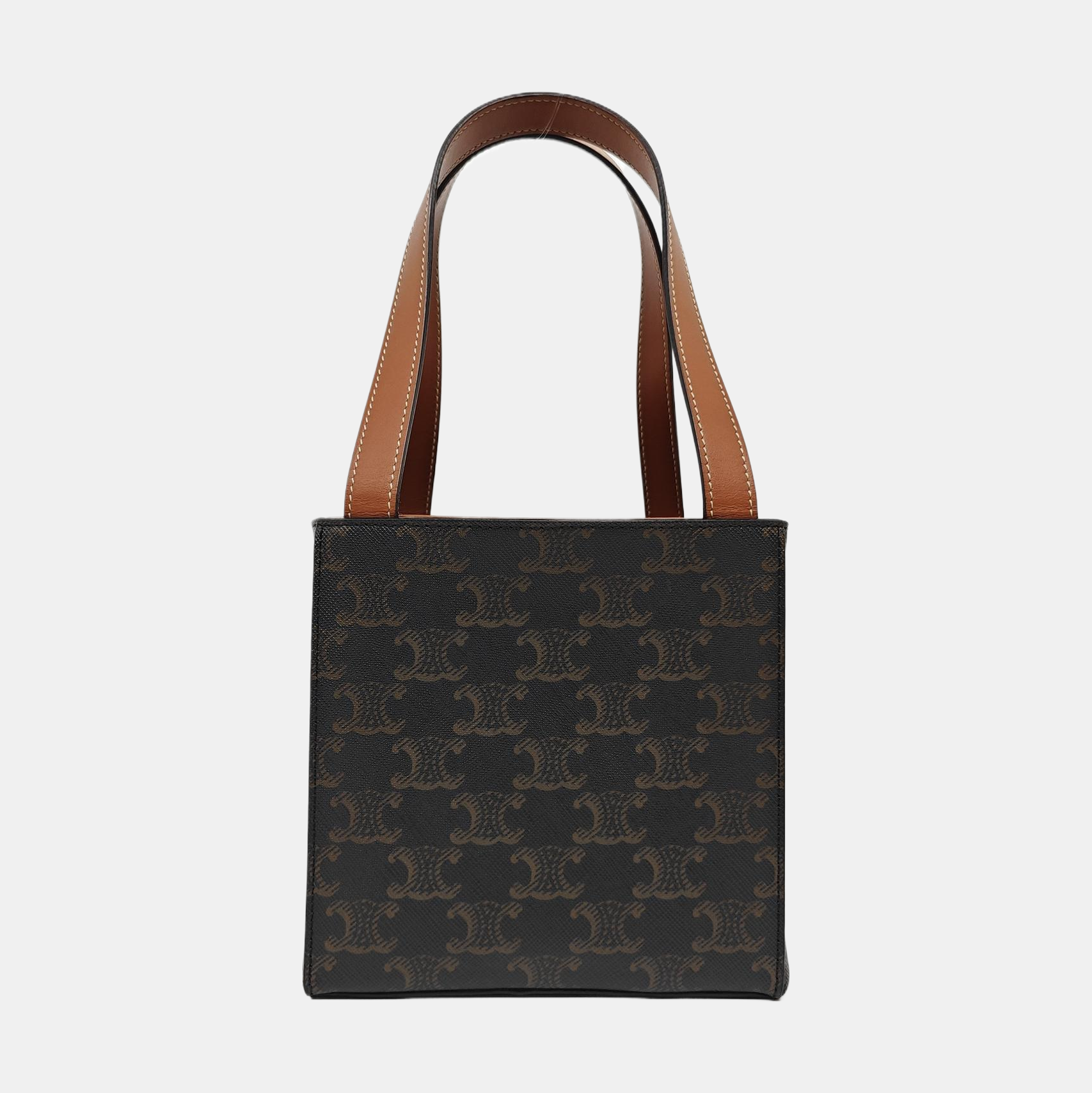 Coated Canvas Tote Bag Brown