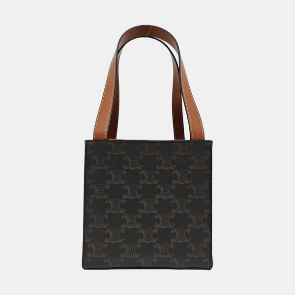 Coated Canvas Tote Bag Brown
