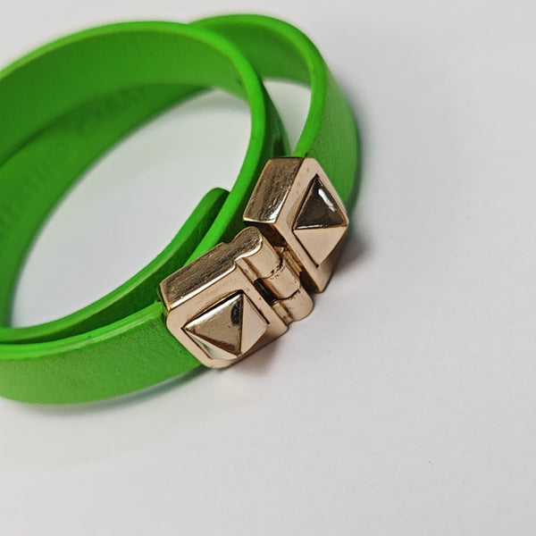 Leather Green Bangle