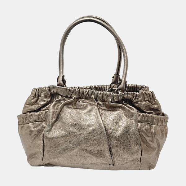Calfskin Top Handle Bag Beige
