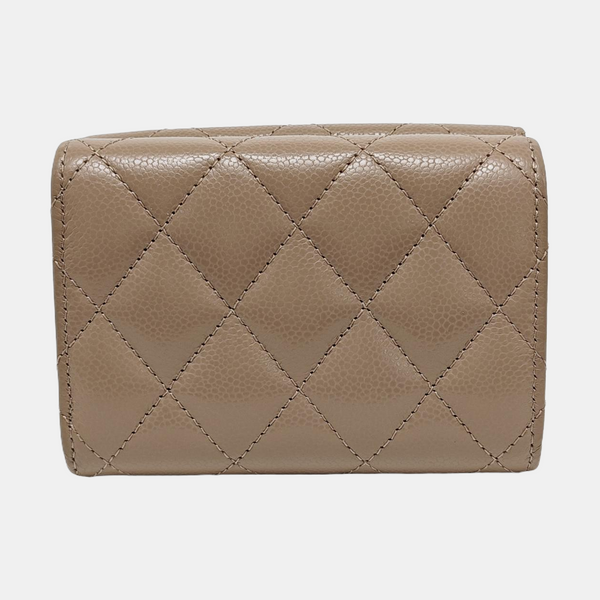 CLASSIC FLAP Quilted Grained Calfskin Pink Wallet