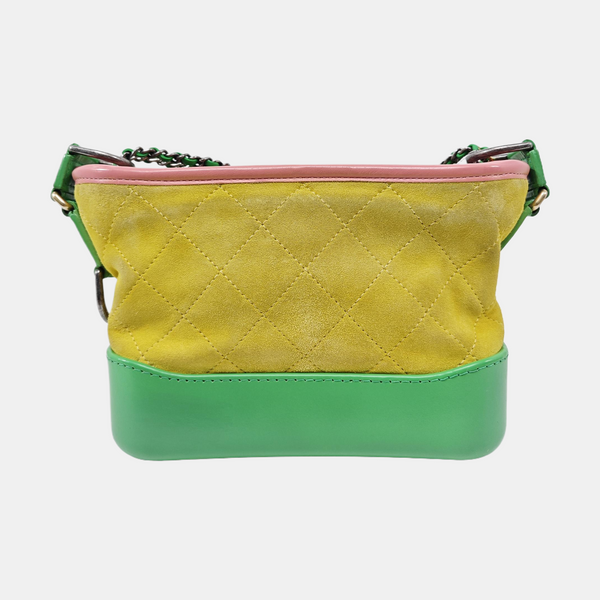 GABRIELLE Small Quilted Suede Yellow