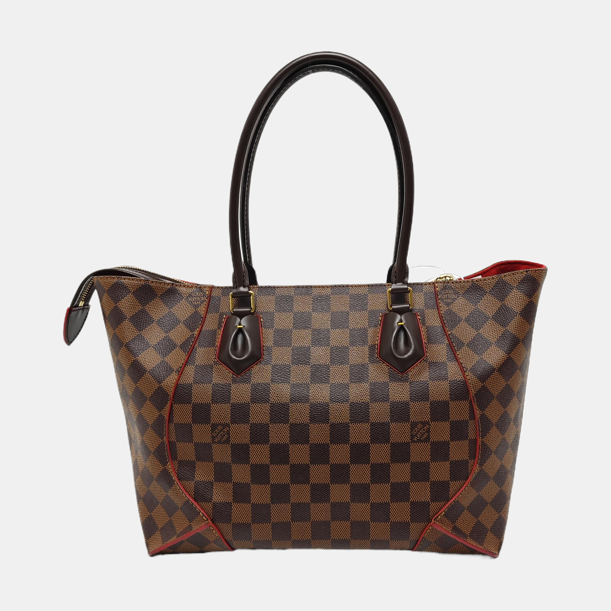 CAÏSSA MM Damier Ebene Coated Canvas Brown