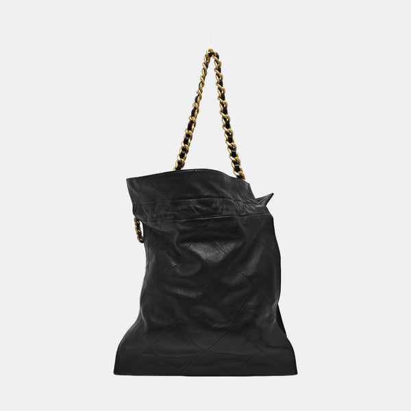 Quilted Lambskin Shoulder Bag Black