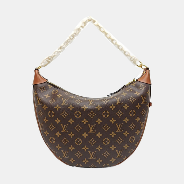 LOOP HOBO Monogram Coated Canvas Brown