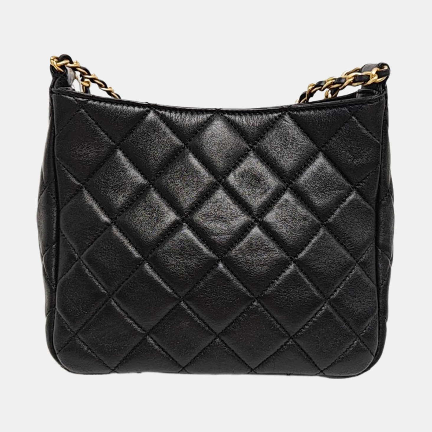 Quilted Lambskin Shoulder Bag Black