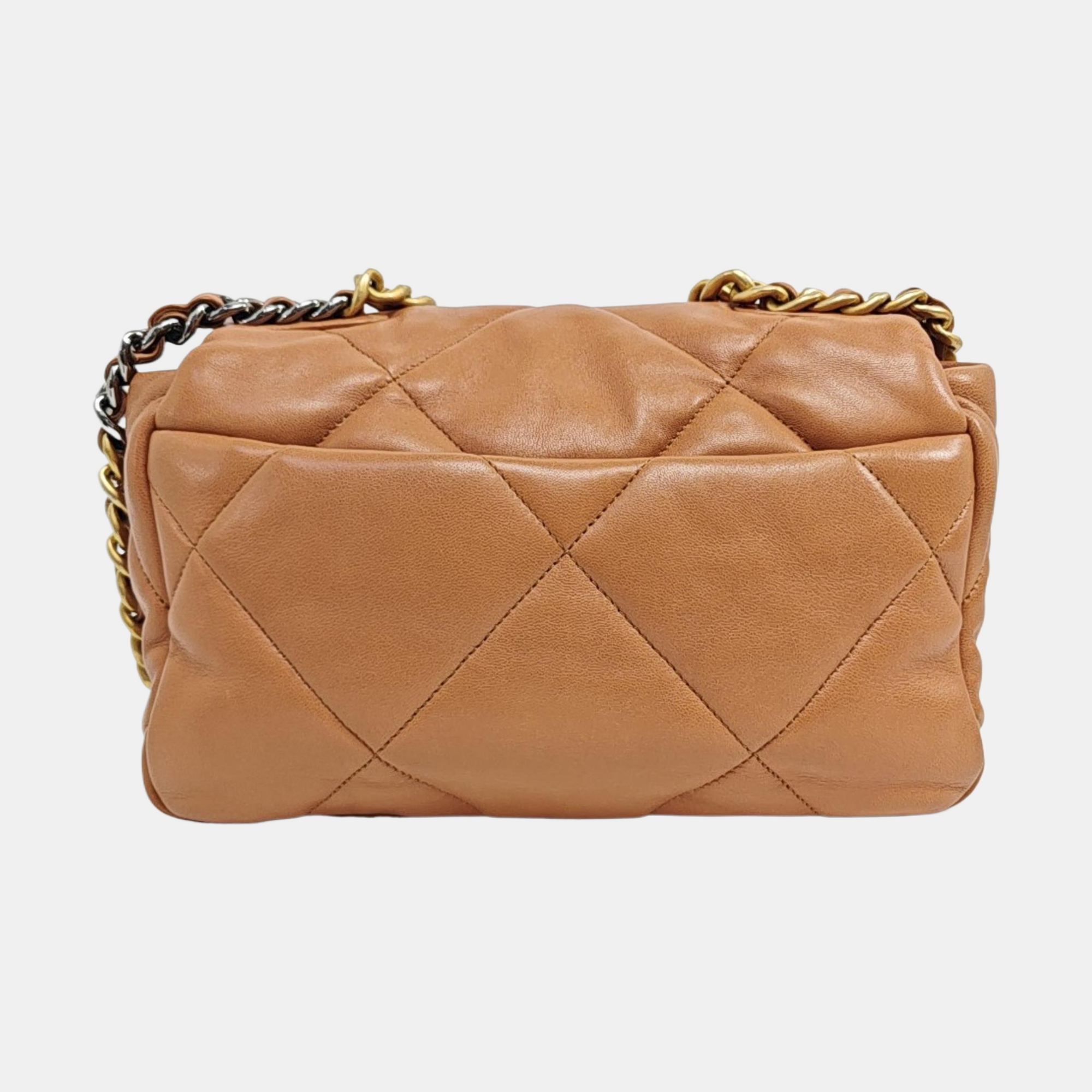 CHANEL 19 Small Quilted Lambskin Brown