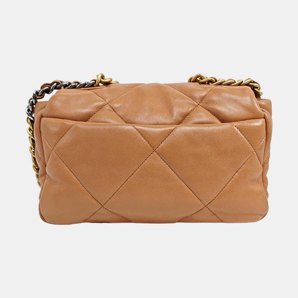 CHANEL 19 Small Quilted Lambskin Brown