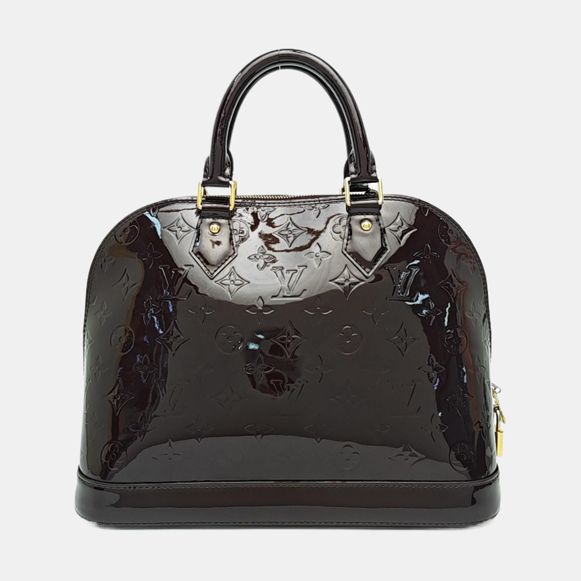 ALMA PM Monogram Patent Leather Brown