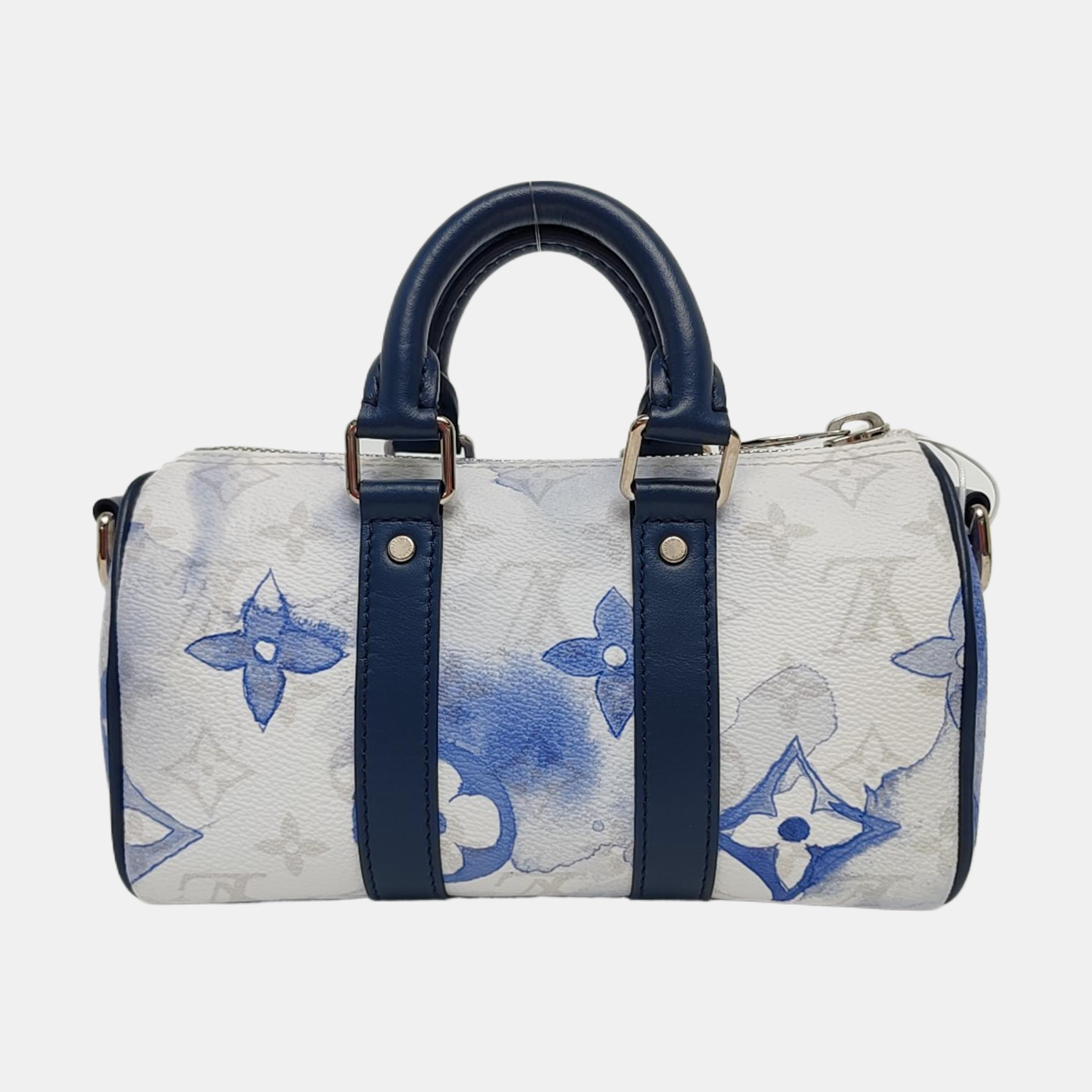 KEEPALL Nano Monogram Coated Canvas Blue