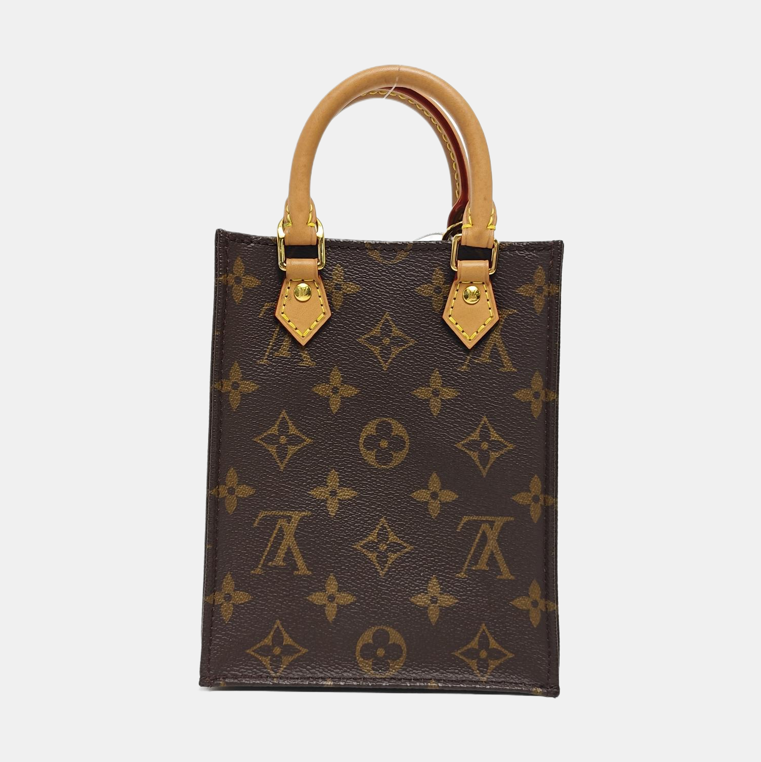 SAC PLAT Mini Monogram Coated Canvas Brown