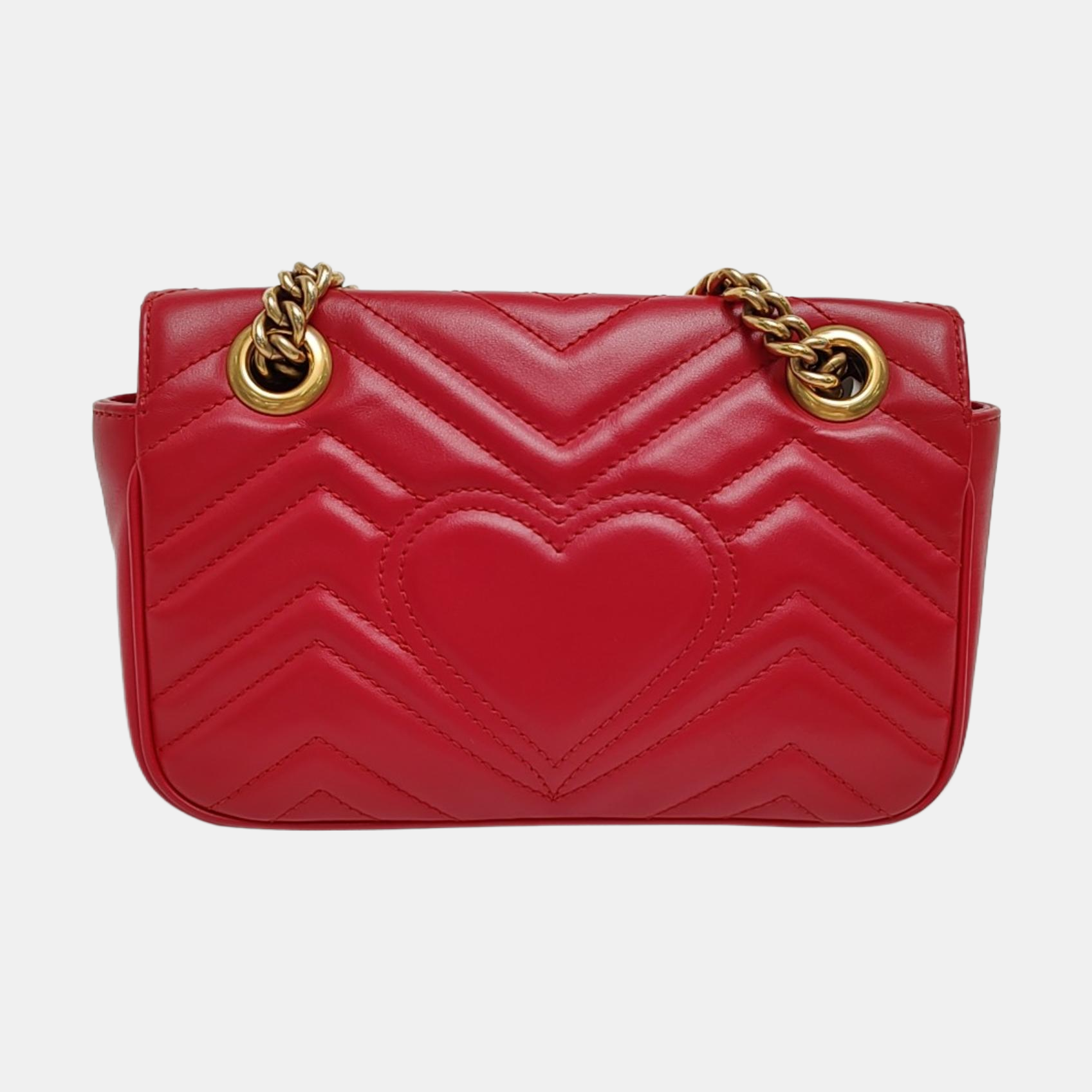 GG Marmont Small Quilted Calfskin Red