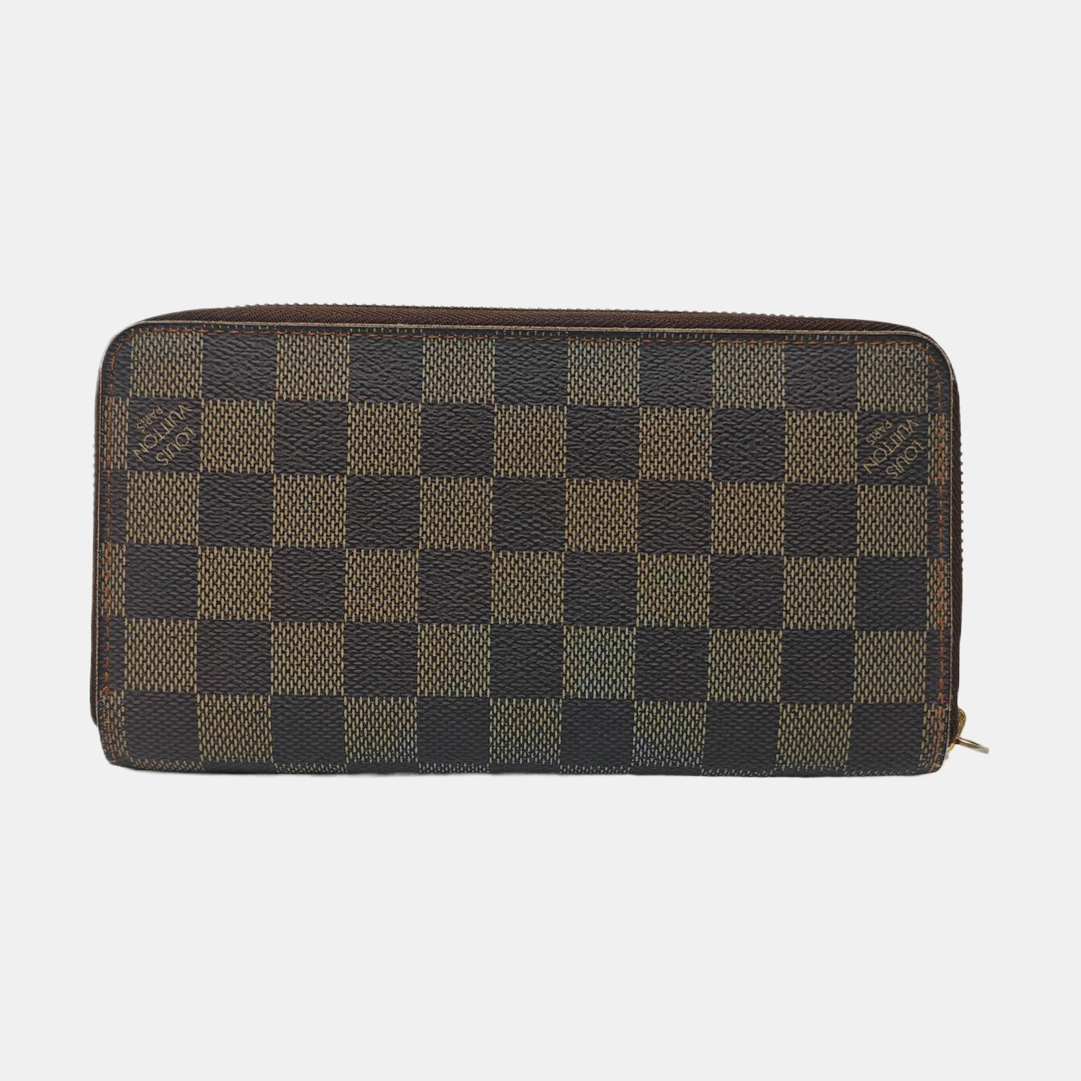 ZIPPY Damier Ebene Coated Canvas Brown Wallet
