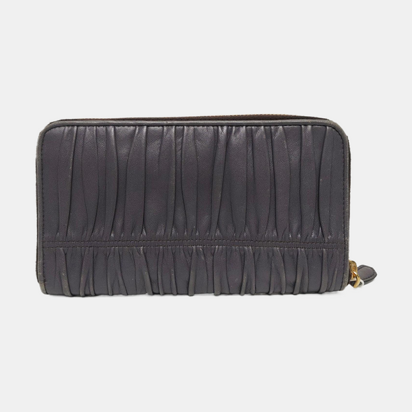 Fold Wallet Quilted Lambskin Gray Wallet