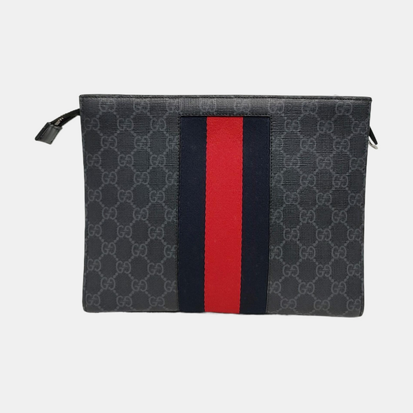 GG Supreme Monogram Coated Canvas Gray