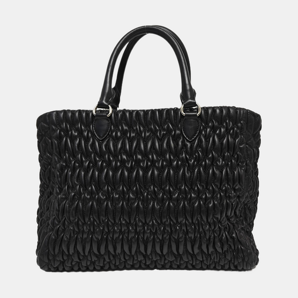 Lambskin Top Handle Bag Black
