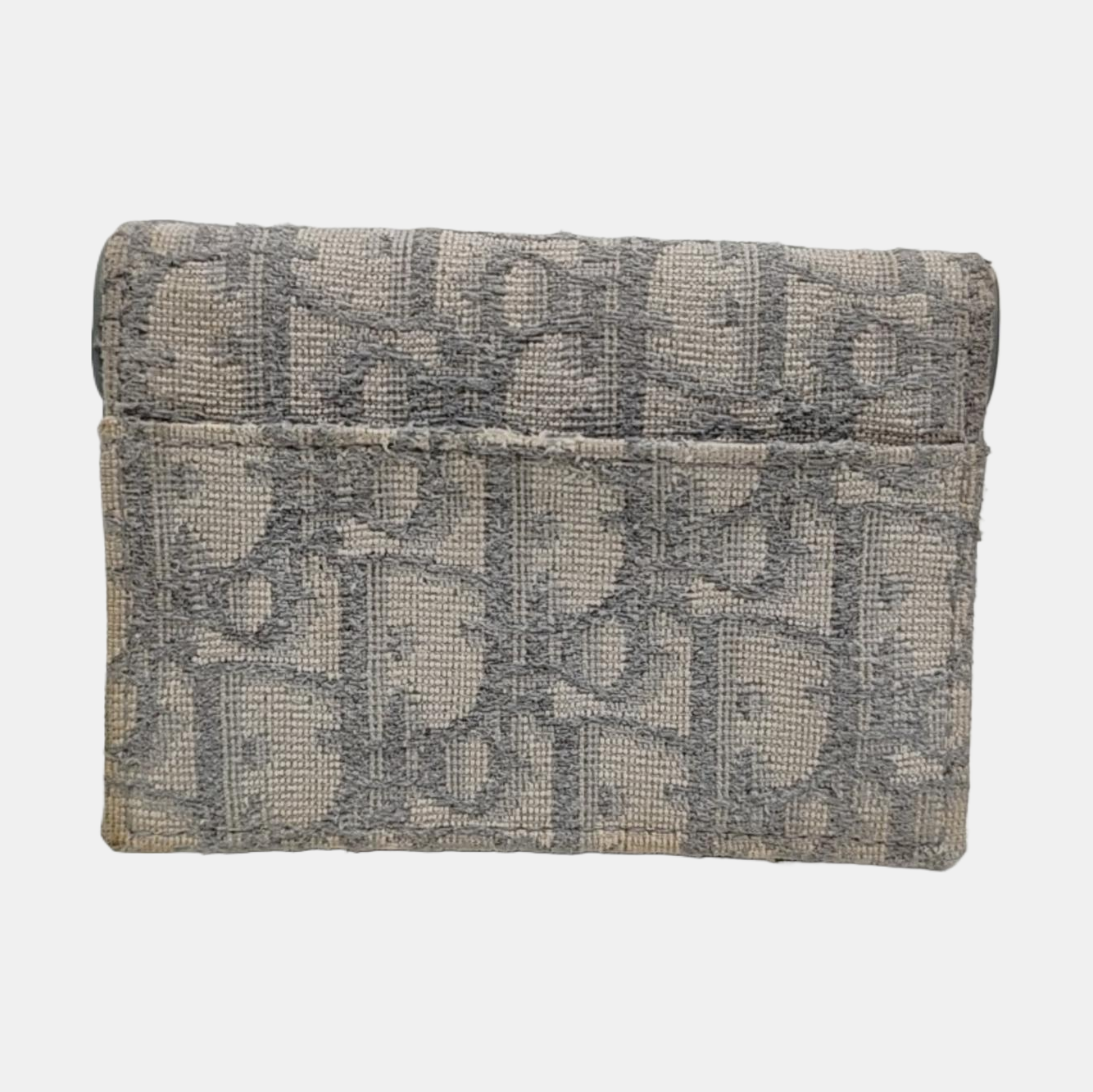 Authenticated pre-owned  Saddle Oblique Canvas Gray Wallet - Wallet at Looply