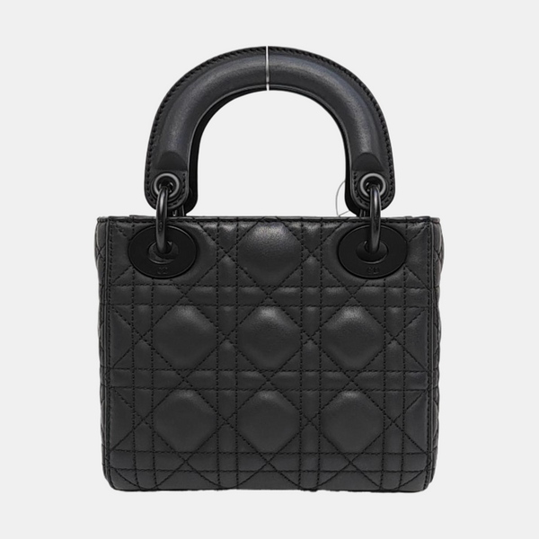 Lady Dior Mini Cannage Calfskin Black