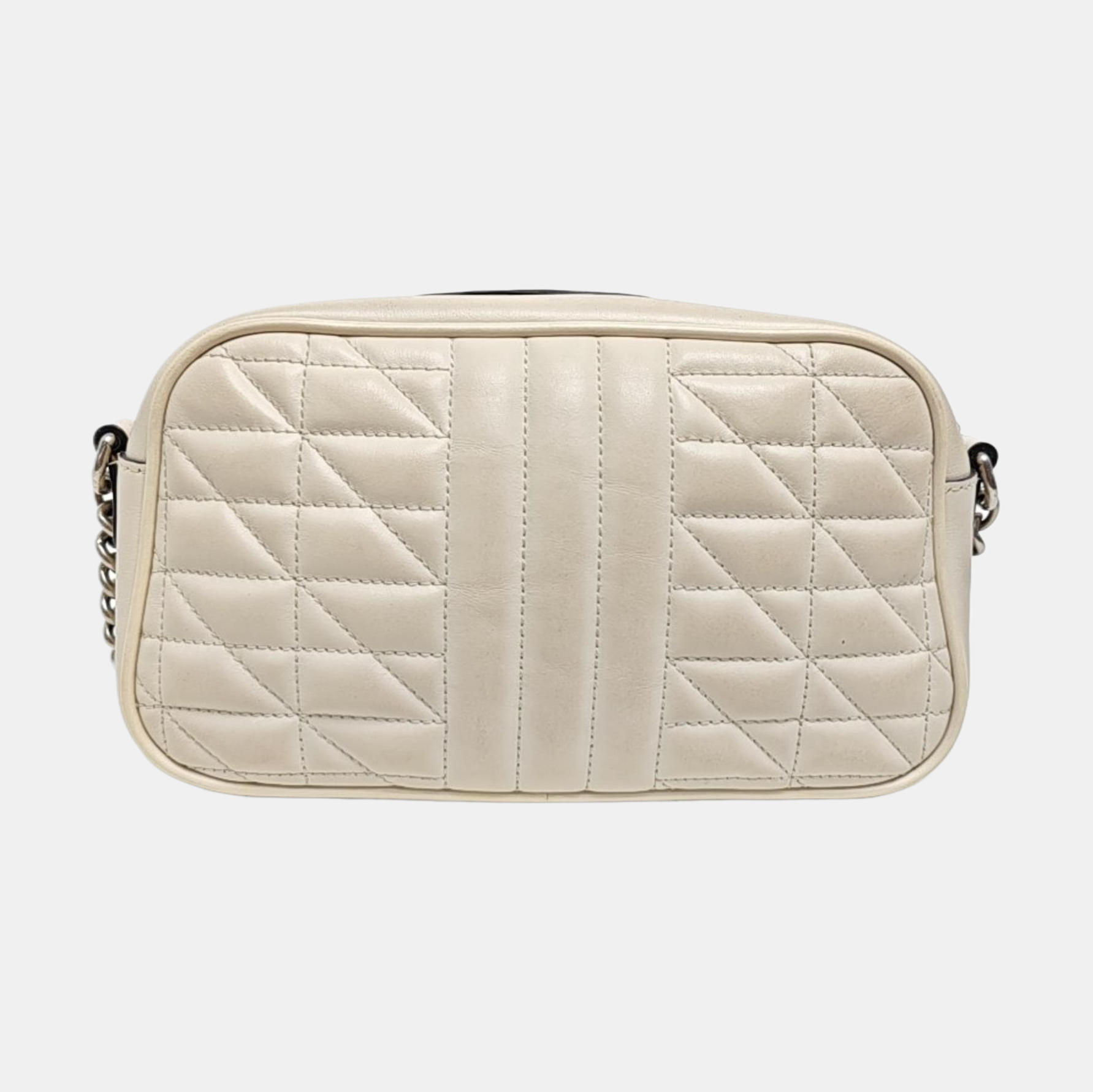 GG Marmont Small Quilted Calfskin White