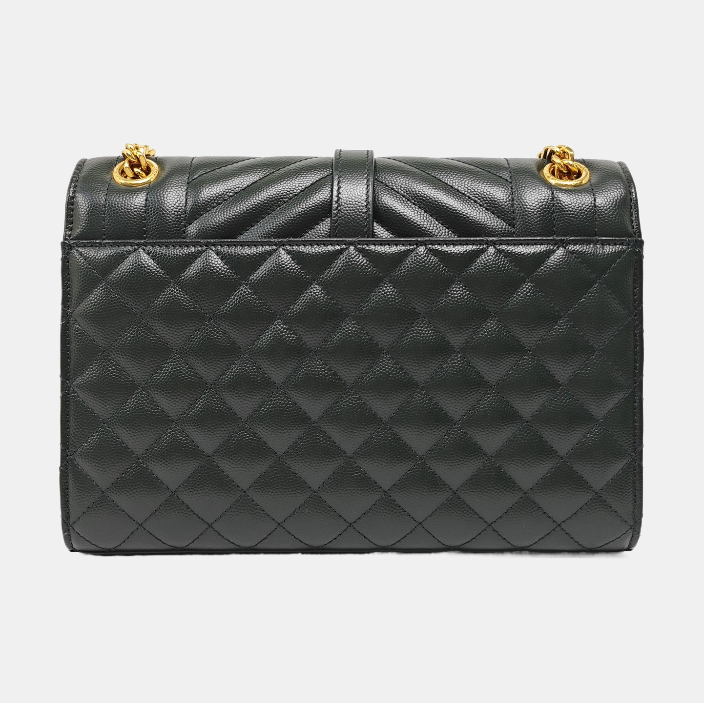 ENVELOPE Medium Chevron Calfskin Green