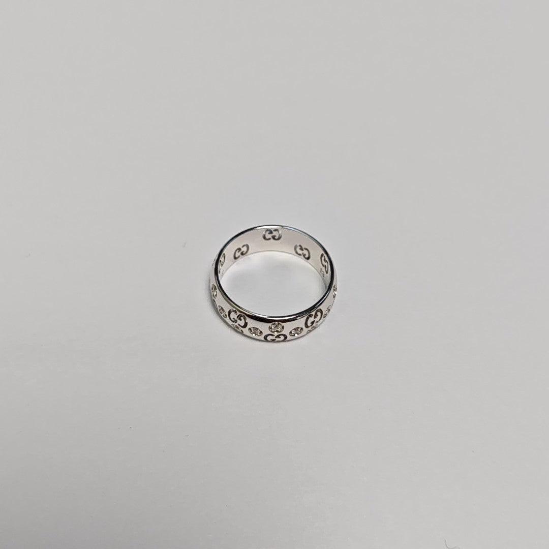 18k White Gold Silver Ring HK 13