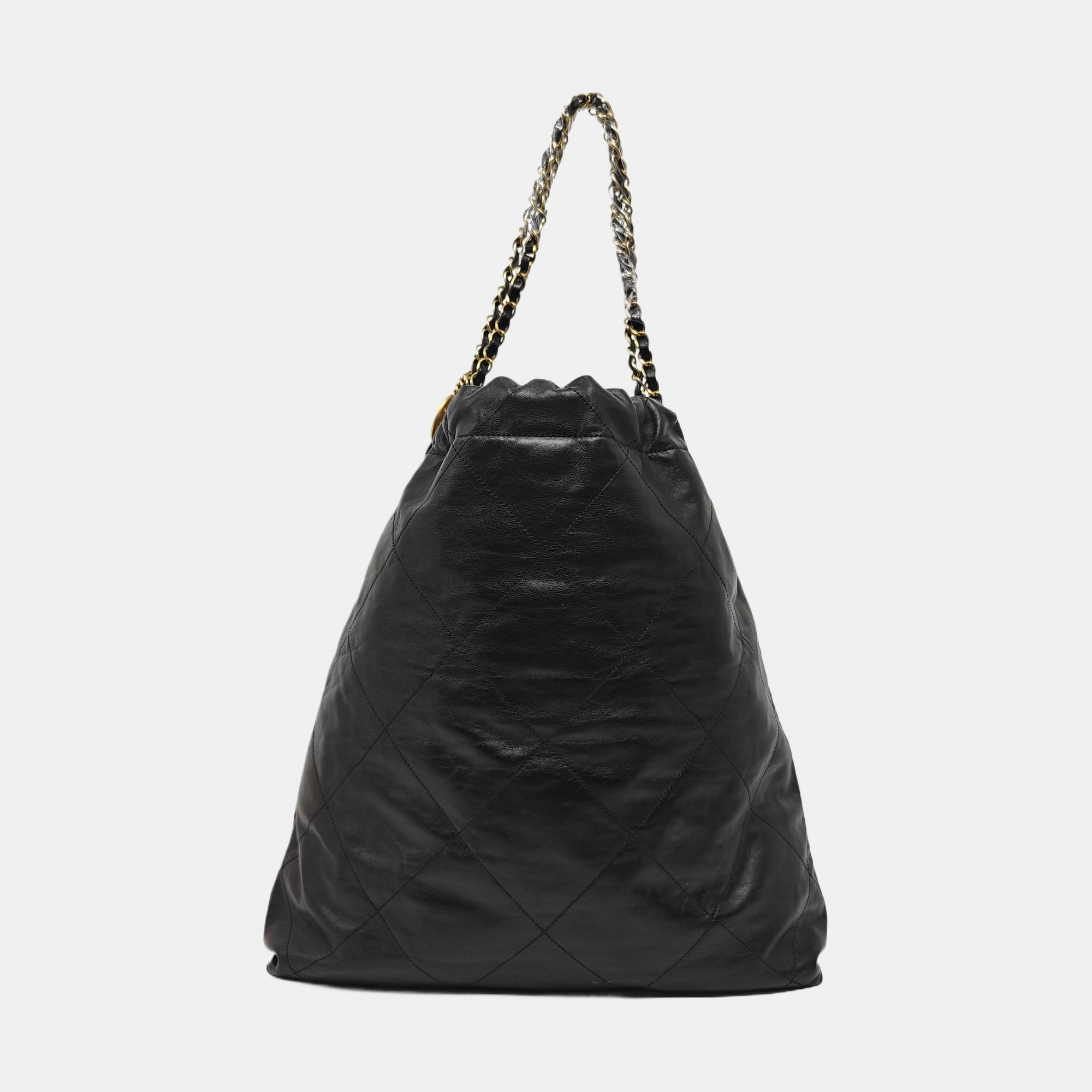 CHANEL 22 Large Quilted Calfskin Black
