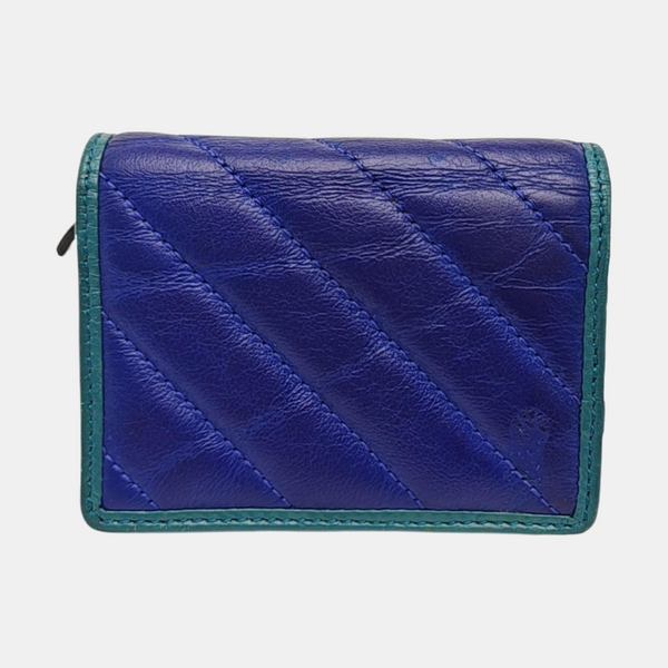 GG Marmont Mini Quilted Calfskin Blue Wallet