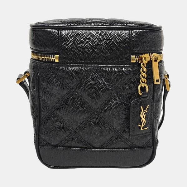80'S VANITY Quilted Calfskin Black