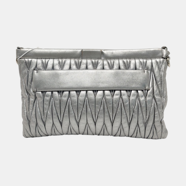 Quilted Lambskin Shoulder Bag Silver