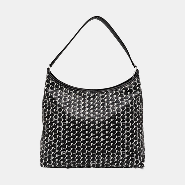 Coated Canvas Shoulder Bag Black