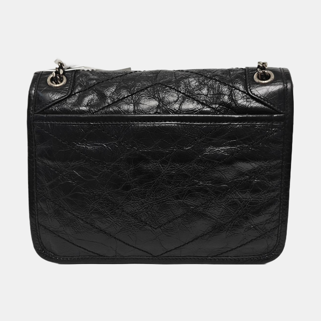 NIKI Small Chevron Calfskin Black