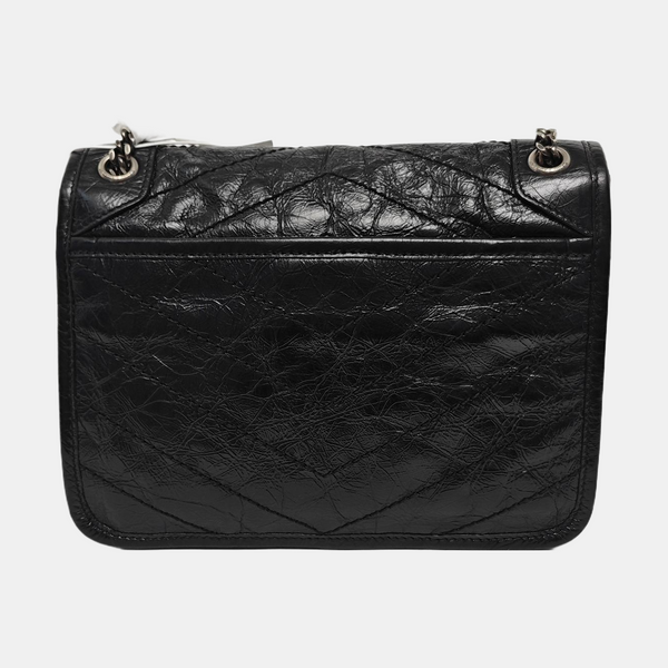 NIKI Small Chevron Calfskin Black