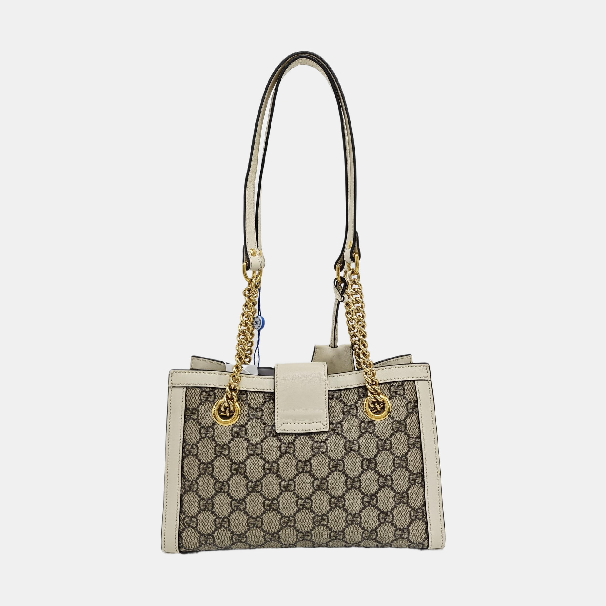 Padlock Small Monogram Coated Canvas Beige