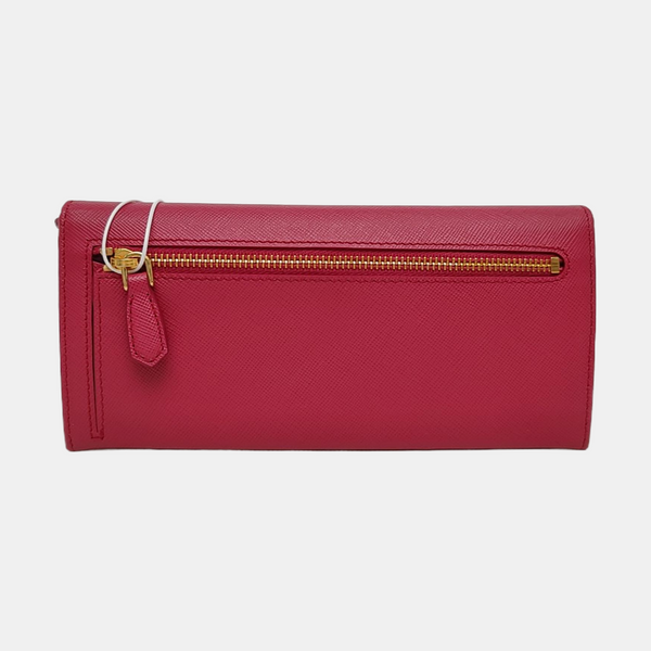 Fold Wallet Saffiano Calfskin Red Wallet