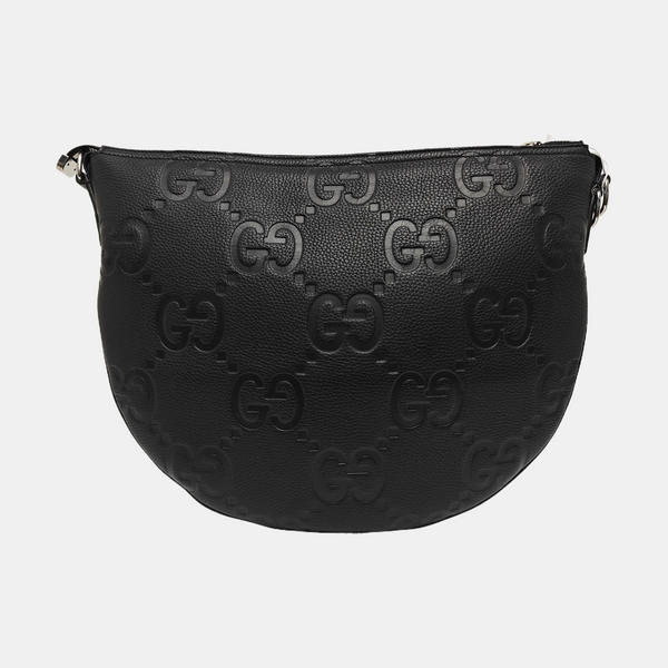 Monogram Calfskin Shoulder Bag Small Black