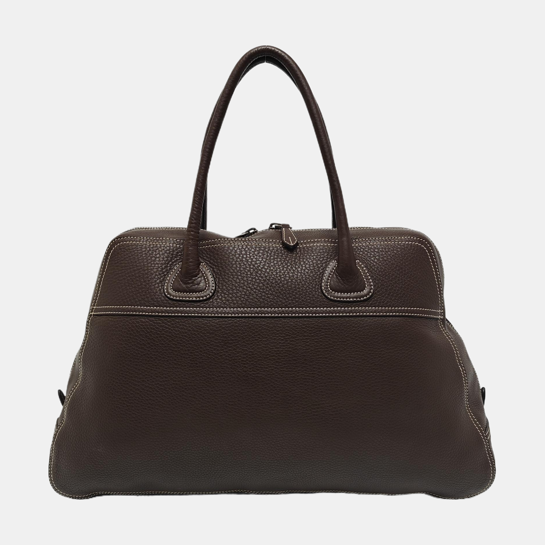 Calfskin Top Handle Bag Brown